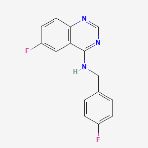 molecular formula C15H11F2N3 B610934 6-氟代-N-(4-氟代苄基)喹唑啉-4-胺 CAS No. 1262888-28-7