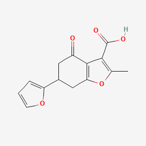 3-Benzofurancarboxylic acid, 6-(2-furanyl)-4,5,6,7-tetrahydro-2-methyl-4-oxo-