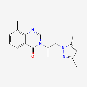 molecular formula C17H20N4O B6109401 3-[2-(3,5-dimethyl-1H-pyrazol-1-yl)-1-methylethyl]-8-methylquinazolin-4(3H)-one 