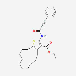 ethyl 2-[(3-phenyl-2-propynoyl)amino]-4,5,6,7,8,9,10,11,12,13-decahydrocyclododeca[b]thiophene-3-carboxylate