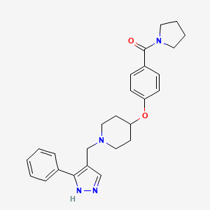 [4-[1-[(5-phenyl-1H-pyrazol-4-yl)methyl]piperidin-4-yl]oxyphenyl]-pyrrolidin-1-ylmethanone