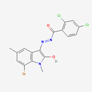 molecular formula C17H12BrCl2N3O2 B6109425 N-(7-bromo-2-hydroxy-1,5-dimethylindol-3-yl)imino-2,4-dichlorobenzamide 