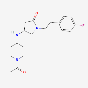 molecular formula C19H26FN3O2 B6109447 4-[(1-acetyl-4-piperidinyl)amino]-1-[2-(4-fluorophenyl)ethyl]-2-pyrrolidinone 