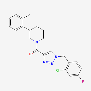 molecular formula C22H22ClFN4O B6109452 1-{[1-(2-chloro-4-fluorobenzyl)-1H-1,2,3-triazol-4-yl]carbonyl}-3-(2-methylphenyl)piperidine 