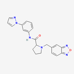 1-(2,1,3-benzoxadiazol-5-ylmethyl)-N-(3-pyrazol-1-ylphenyl)pyrrolidine-2-carboxamide