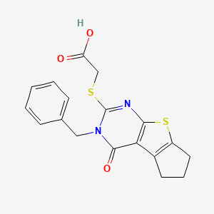 [(3-benzyl-4-oxo-3,5,6,7-tetrahydro-4H-cyclopenta[4,5]thieno[2,3-d]pyrimidin-2-yl)sulfanyl]acetic acid