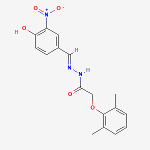 2-(2,6-dimethylphenoxy)-N'-[(E)-(4-hydroxy-3-nitrophenyl)methylidene]acetohydrazide