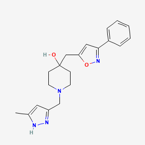 1-[(5-methyl-1H-pyrazol-3-yl)methyl]-4-[(3-phenyl-1,2-oxazol-5-yl)methyl]piperidin-4-ol