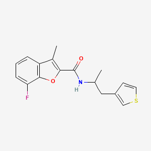 molecular formula C17H16FNO2S B6109539 7-fluoro-3-methyl-N-[1-methyl-2-(3-thienyl)ethyl]-1-benzofuran-2-carboxamide 