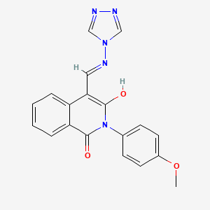 molecular formula C19H15N5O3 B6109552 2-(4-methoxyphenyl)-4-[(4H-1,2,4-triazol-4-ylamino)methylene]-1,3(2H,4H)-isoquinolinedione 