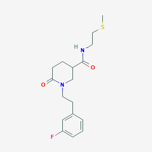 1-[2-(3-fluorophenyl)ethyl]-N-[2-(methylthio)ethyl]-6-oxo-3-piperidinecarboxamide