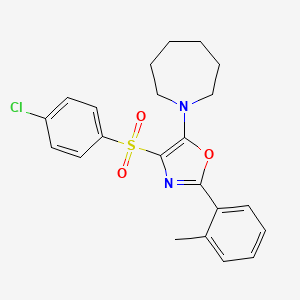 1-[4-(4-CHLOROBENZENESULFONYL)-2-(2-METHYLPHENYL)-1,3-OXAZOL-5-YL]AZEPANE