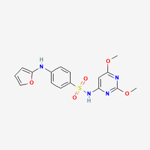 molecular formula C16H16N4O5S B6109567 N-(2,6-dimethoxypyrimidin-4-yl)-4-(furan-2-ylamino)benzenesulfonamide 