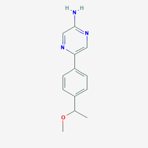 5-[4-(1-Methoxyethyl)phenyl]pyrazin-2-amine