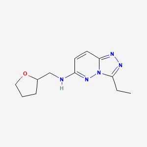 molecular formula C12H17N5O B6109612 3-ethyl-N-(tetrahydrofuran-2-ylmethyl)[1,2,4]triazolo[4,3-b]pyridazin-6-amine 