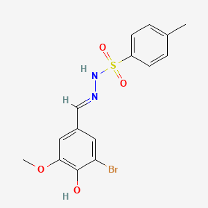 molecular formula C15H15BrN2O4S B6109626 N'-(3-bromo-4-hydroxy-5-methoxybenzylidene)-4-methylbenzenesulfonohydrazide 