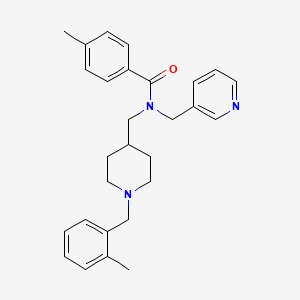 molecular formula C28H33N3O B6109637 4-methyl-N-{[1-(2-methylbenzyl)-4-piperidinyl]methyl}-N-(3-pyridinylmethyl)benzamide 