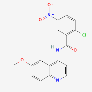 molecular formula C17H12ClN3O4 B610965 2-Chloro-N-(6-methoxy-4-quinolinyl)-5-nitrobenzamide CAS No. 2088135-12-8