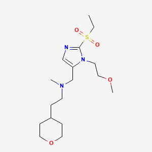 molecular formula C17H31N3O4S B6109666 N-[[2-ethylsulfonyl-3-(2-methoxyethyl)imidazol-4-yl]methyl]-N-methyl-2-(oxan-4-yl)ethanamine 