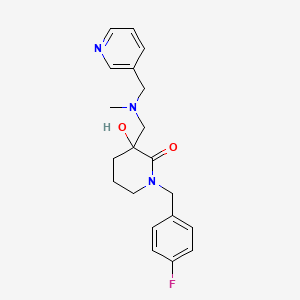 molecular formula C20H24FN3O2 B6109729 1-(4-fluorobenzyl)-3-hydroxy-3-{[methyl(3-pyridinylmethyl)amino]methyl}-2-piperidinone 