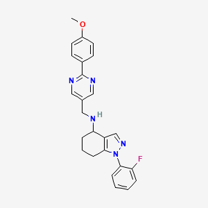 molecular formula C25H24FN5O B6109737 1-(2-fluorophenyl)-N-{[2-(4-methoxyphenyl)-5-pyrimidinyl]methyl}-4,5,6,7-tetrahydro-1H-indazol-4-amine 