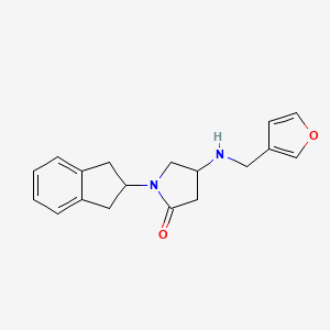 molecular formula C18H20N2O2 B6109778 1-(2,3-dihydro-1H-inden-2-yl)-4-[(3-furylmethyl)amino]-2-pyrrolidinone 