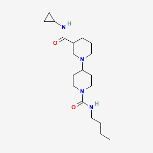 molecular formula C19H34N4O2 B6109788 N~1~'-butyl-N~3~-cyclopropyl-1,4'-bipiperidine-1',3-dicarboxamide 