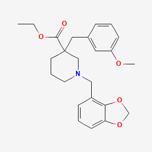 molecular formula C24H29NO5 B6109794 ethyl 1-(1,3-benzodioxol-4-ylmethyl)-3-(3-methoxybenzyl)-3-piperidinecarboxylate 