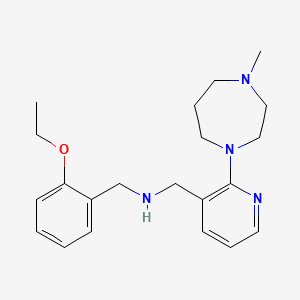 molecular formula C21H30N4O B6109816 N-[(2-ethoxyphenyl)methyl]-1-[2-(4-methyl-1,4-diazepan-1-yl)pyridin-3-yl]methanamine 