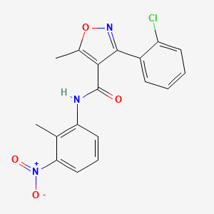 molecular formula C18H14ClN3O4 B6109829 3-(2-chlorophenyl)-5-methyl-N-(2-methyl-3-nitrophenyl)-4-isoxazolecarboxamide 