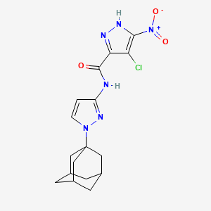 molecular formula C17H19ClN6O3 B6109847 N-[1-(1-adamantyl)-1H-pyrazol-3-yl]-4-chloro-5-nitro-1H-pyrazole-3-carboxamide 