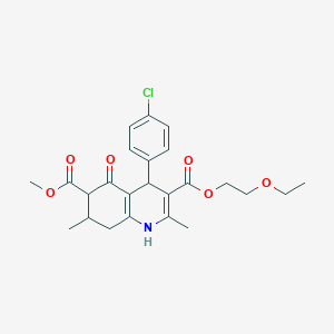 3-(2-Ethoxyethyl) 6-methyl 4-(4-chlorophenyl)-2,7-dimethyl-5-oxo-1,4,5,6,7,8-hexahydroquinoline-3,6-dicarboxylate