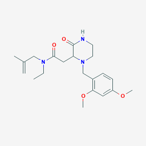 molecular formula C21H31N3O4 B6109872 2-[1-(2,4-dimethoxybenzyl)-3-oxo-2-piperazinyl]-N-ethyl-N-(2-methyl-2-propen-1-yl)acetamide 