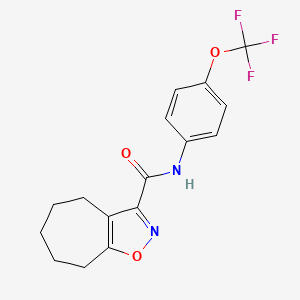 molecular formula C16H15F3N2O3 B6109928 N-[4-(trifluoromethoxy)phenyl]-5,6,7,8-tetrahydro-4H-cyclohepta[d]isoxazole-3-carboxamide 