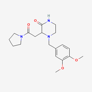 4-[(3,4-Dimethoxyphenyl)methyl]-3-(2-oxo-2-pyrrolidin-1-ylethyl)piperazin-2-one