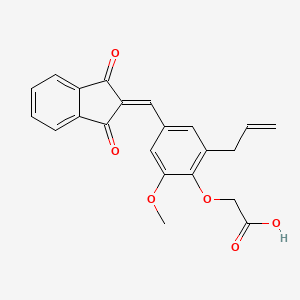 {4-[(1,3-dioxo-1,3-dihydro-2H-inden-2-ylidene)methyl]-2-methoxy-6-(prop-2-en-1-yl)phenoxy}acetic acid