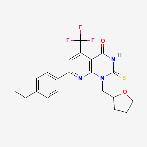 7-(4-ETHYLPHENYL)-2-SULFANYL-1-(TETRAHYDRO-2-FURANYLMETHYL)-5-(TRIFLUOROMETHYL)PYRIDO[2,3-D]PYRIMIDIN-4(1H)-ONE