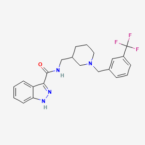 N-[[1-[[3-(trifluoromethyl)phenyl]methyl]piperidin-3-yl]methyl]-1H-indazole-3-carboxamide