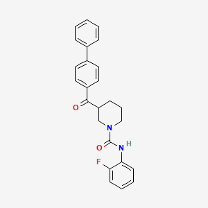 molecular formula C25H23FN2O2 B6109988 3-(4-biphenylylcarbonyl)-N-(2-fluorophenyl)-1-piperidinecarboxamide 