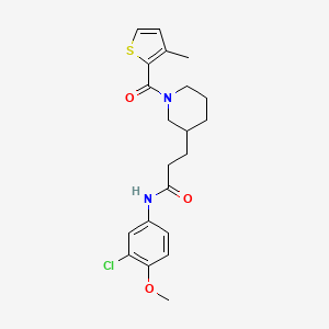 molecular formula C21H25ClN2O3S B6109993 N-(3-chloro-4-methoxyphenyl)-3-{1-[(3-methyl-2-thienyl)carbonyl]-3-piperidinyl}propanamide 