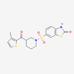 molecular formula C18H18N2O4S3 B6110012 6-({3-[(3-methyl-2-thienyl)carbonyl]-1-piperidinyl}sulfonyl)-1,3-benzothiazol-2(3H)-one 