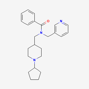 molecular formula C24H31N3O B6110028 N-[(1-cyclopentylpiperidin-4-yl)methyl]-N-(pyridin-3-ylmethyl)benzamide 