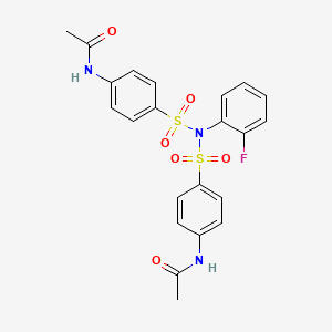 N-{4-[({[4-(ACETYLAMINO)PHENYL]SULFONYL}-2-FLUOROANILINO)SULFONYL]PHENYL}ACETAMIDE