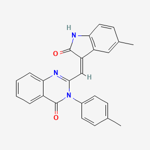 molecular formula C25H19N3O2 B6110064 2-[(Z)-(5-methyl-2-oxo-1H-indol-3-ylidene)methyl]-3-(4-methylphenyl)quinazolin-4-one 