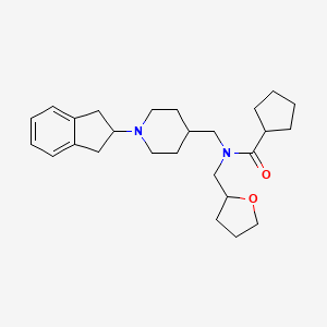 molecular formula C26H38N2O2 B6110081 N-{[1-(2,3-dihydro-1H-inden-2-yl)-4-piperidinyl]methyl}-N-(tetrahydro-2-furanylmethyl)cyclopentanecarboxamide 