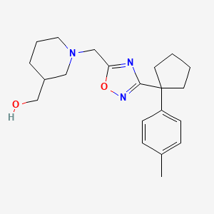 molecular formula C21H29N3O2 B6110101 [1-({3-[1-(4-methylphenyl)cyclopentyl]-1,2,4-oxadiazol-5-yl}methyl)-3-piperidinyl]methanol 