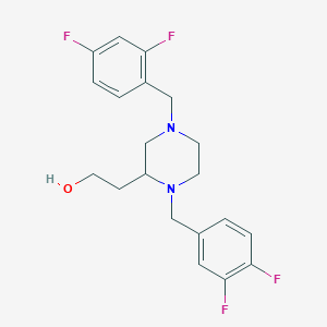 molecular formula C20H22F4N2O B6110102 2-[4-(2,4-difluorobenzyl)-1-(3,4-difluorobenzyl)-2-piperazinyl]ethanol 