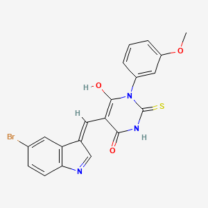 5-[(5-bromo-1H-indol-3-yl)methylene]-1-(3-methoxyphenyl)-2-thioxodihydro-4,6(1H,5H)-pyrimidinedione