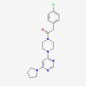 molecular formula C20H24ClN5O B6110116 4-{4-[(4-chlorophenyl)acetyl]-1-piperazinyl}-6-(1-pyrrolidinyl)pyrimidine 