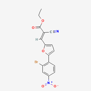 molecular formula C16H11BrN2O5 B6110136 ethyl (E)-3-[5-(2-bromo-4-nitrophenyl)furan-2-yl]-2-cyanoprop-2-enoate 